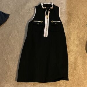 Boston Proper Black and White Sleeveless Dress